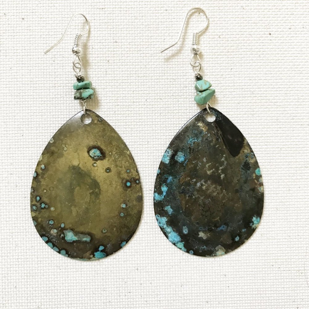 Lure Turquoise Gemstone Earrings Ocean Sea Mermaid Summer Fishing Beach Sailing - Picture 5 of 5